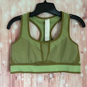 FABLETICS Bianca Thyme Yellow Green Seamless Sports Bra